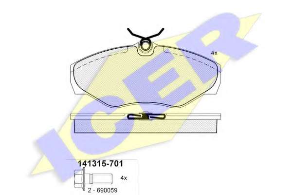 Комплект тормозных колодок, дисковый тормоз