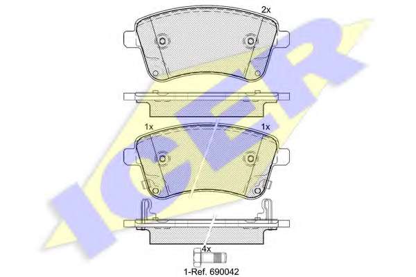 Комплект тормозных колодок, дисковый тормоз