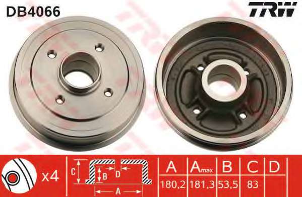 BКBEN HAM TRW DB4066 RENAULT CLIO I 1.1, 1.2, 1.9D 91-98, TWINGO 1.2 93-96