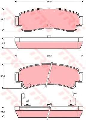 KLOCKI HAM TRW GDB1014 NISSAN 100 NX 1.6 90-94, SUNNY III 1.4,1.6,2.0D 90-95