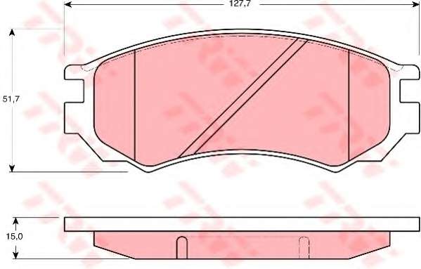 KLOCKI HAM TRW GDB1141 NISSAN SUNNY III 2.0GTI 16V 90-95, 100 NX 2.0GTI 91-94