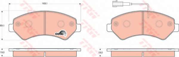 Комплект тормозных колодок, дисковый тормоз