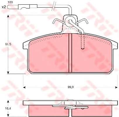 KLOCKI HAM TRW GDB422 SEAT IBIZA I 1.2, 1.5 84-93