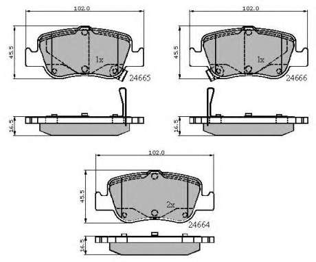 Комплект тормозных колодок, дисковый тормоз