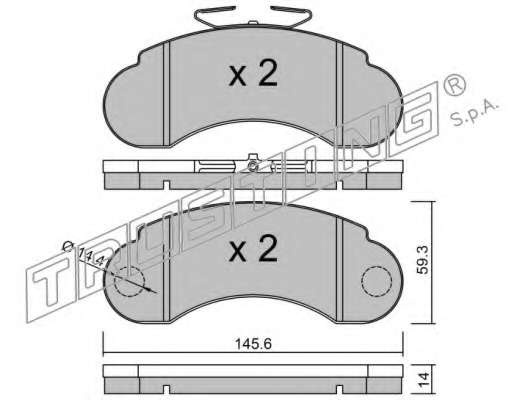 Комплект тормозных колодок, дисковый тормоз