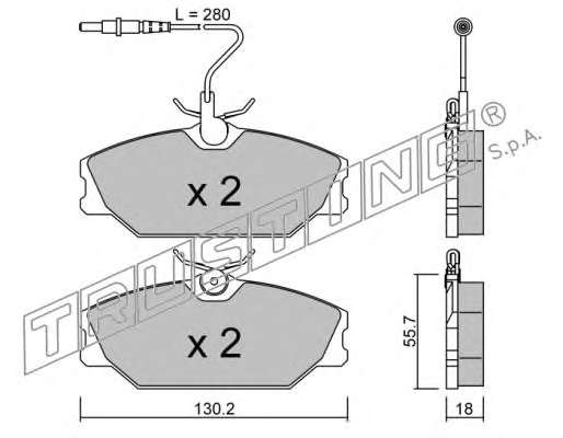 Комплект тормозных колодок, дисковый тормоз