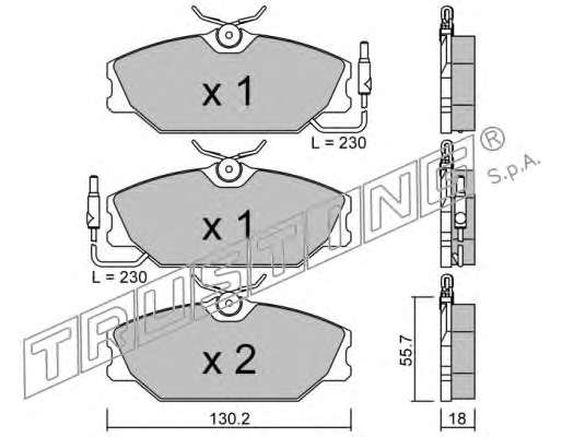 Комплект тормозных колодок, дисковый тормоз