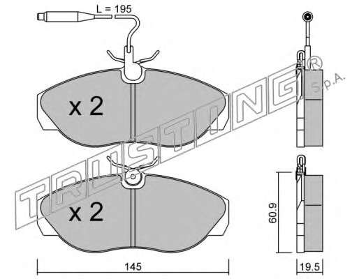 Комплект тормозных колодок, дисковый тормоз