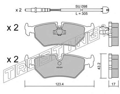 Комплект тормозных колодок, дисковый тормоз