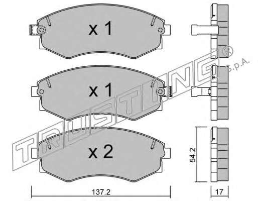 Комплект тормозных колодок, дисковый тормоз