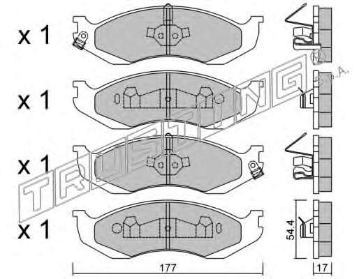 Комплект тормозных колодок, дисковый тормоз