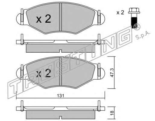 Комплект тормозных колодок, дисковый тормоз