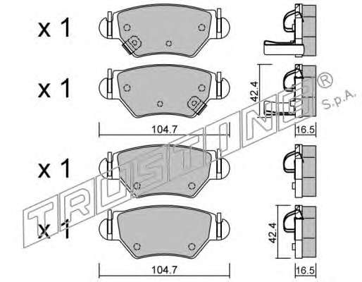 Комплект тормозных колодок, дисковый тормоз