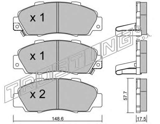 Комплект тормозных колодок, дисковый тормоз