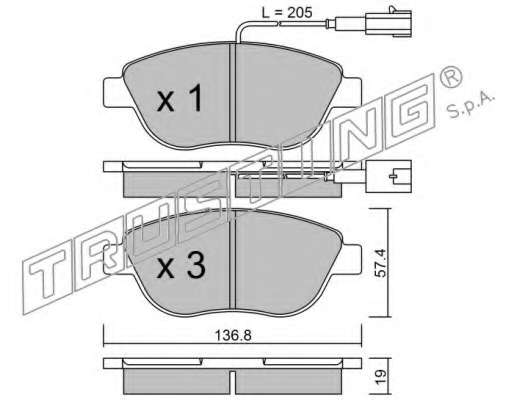 Комплект тормозных колодок, дисковый тормоз