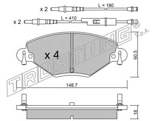 Комплект тормозных колодок, дисковый тормоз