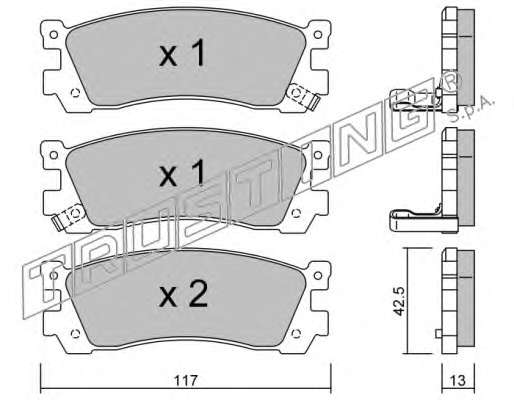 Комплект тормозных колодок, дисковый тормоз