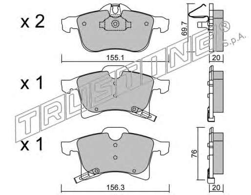 Комплект тормозных колодок, дисковый тормоз