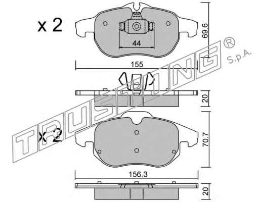 Комплект тормозных колодок, дисковый тормоз