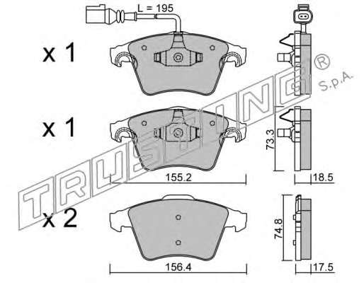 Комплект тормозных колодок, дисковый тормоз