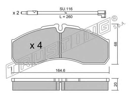 Комплект тормозных колодок, дисковый тормоз