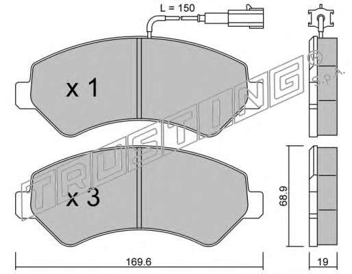 Комплект тормозных колодок, дисковый тормоз