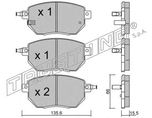 Комплект тормозных колодок, дисковый тормоз