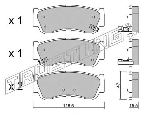 Комплект тормозных колодок, дисковый тормоз