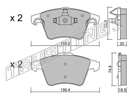 Комплект тормозных колодок, дисковый тормоз