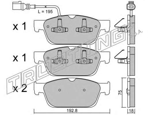 Комплект тормозных колодок, дисковый тормоз