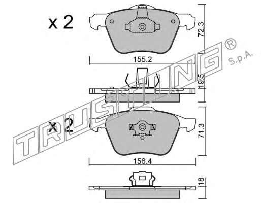 Комплект тормозных колодок, дисковый тормоз