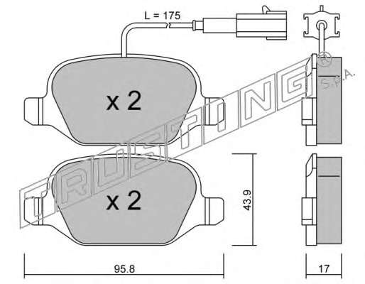 Комплект тормозных колодок, дисковый тормоз