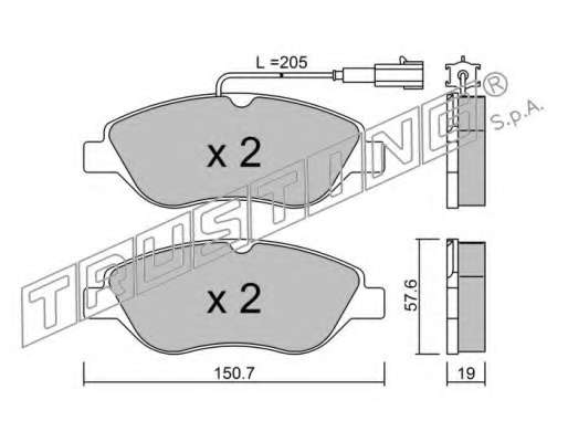 Комплект тормозных колодок, дисковый тормоз
