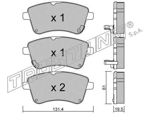 Комплект тормозных колодок, дисковый тормоз