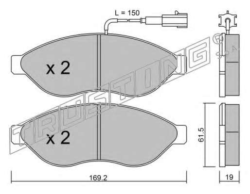 Комплект тормозных колодок, дисковый тормоз