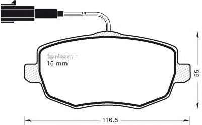 Комплект тормозных колодок, дисковый тормоз