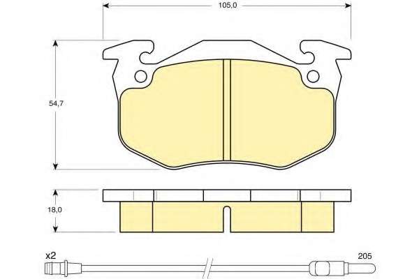 Комплект тормозных колодок, дисковый тормоз