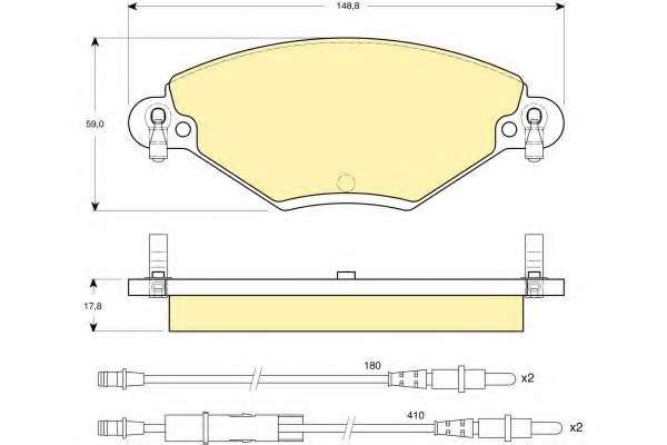 Комплект тормозных колодок, дисковый тормоз