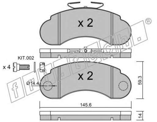 Комплект тормозных колодок, дисковый тормоз