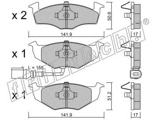 Комплект тормозных колодок, дисковый тормоз