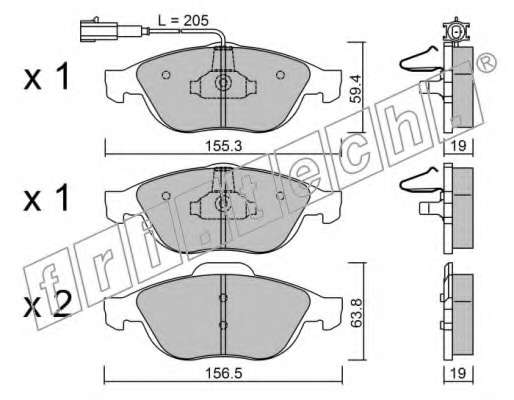 Комплект тормозных колодок, дисковый тормоз