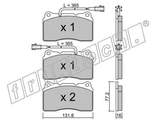 Комплект тормозных колодок, дисковый тормоз