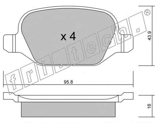 Комплект тормозных колодок, дисковый тормоз