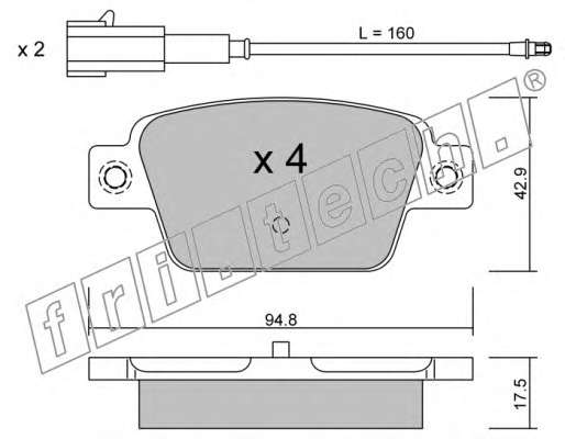 Комплект тормозных колодок, дисковый тормоз
