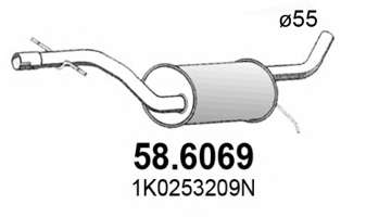 Средний глушитель выхлопных газов