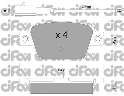 Комплект тормозных колодок, дисковый тормоз
