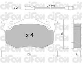 Комплект тормозных колодок, дисковый тормоз