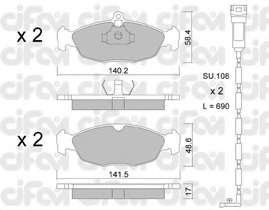 Комплект тормозных колодок, дисковый тормоз