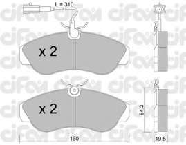 Комплект тормозных колодок, дисковый тормоз