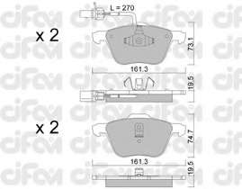 Комплект тормозных колодок, дисковый тормоз